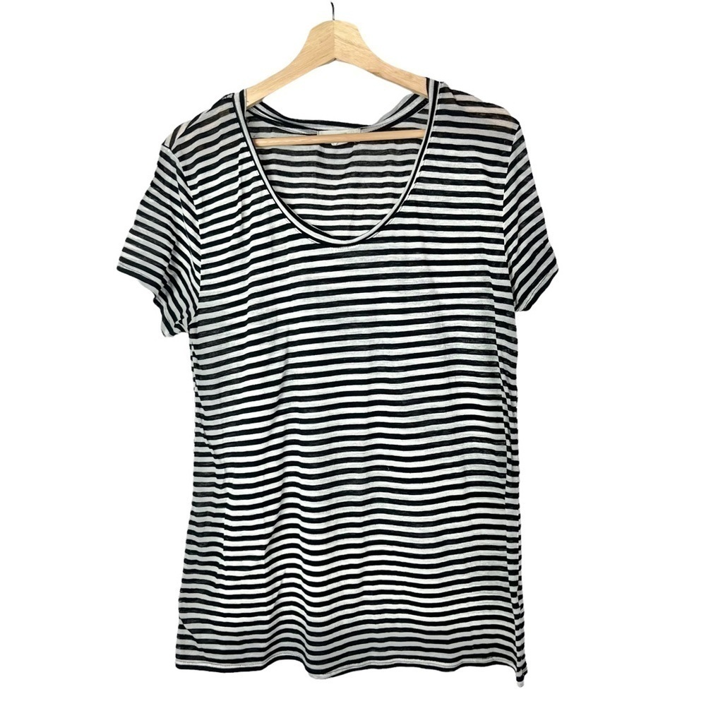 Treasure & Bond Black & White Stripe Relaxed Fit T-Shirt S